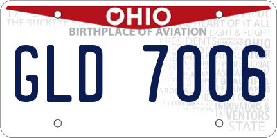 OH license plate GLD7006