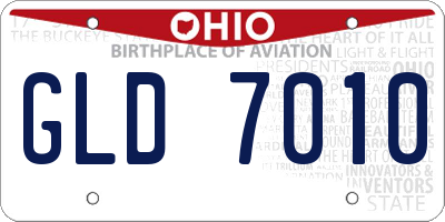 OH license plate GLD7010