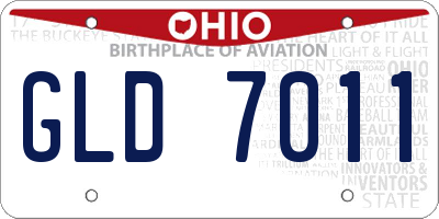OH license plate GLD7011