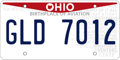 OH license plate GLD7012