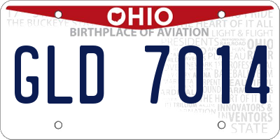OH license plate GLD7014