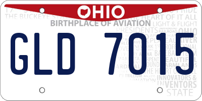 OH license plate GLD7015