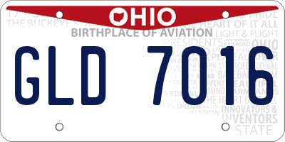 OH license plate GLD7016