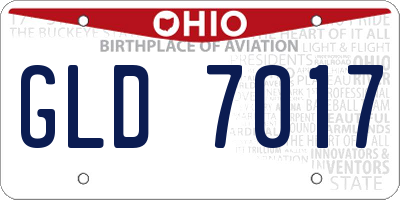 OH license plate GLD7017
