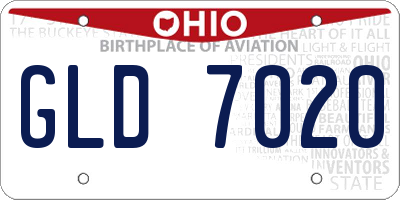OH license plate GLD7020