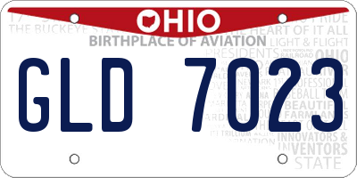 OH license plate GLD7023