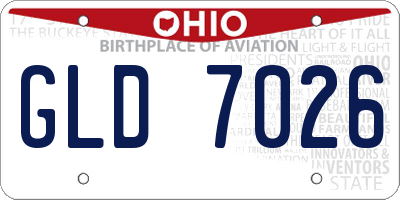 OH license plate GLD7026