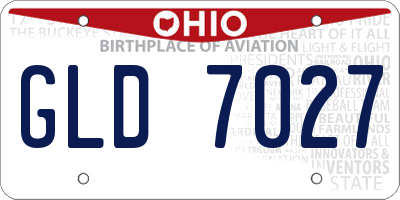 OH license plate GLD7027