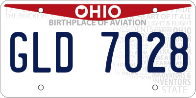 OH license plate GLD7028
