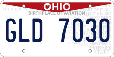OH license plate GLD7030