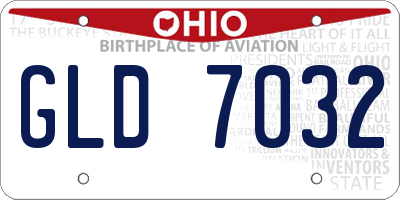 OH license plate GLD7032