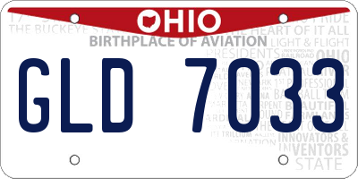 OH license plate GLD7033