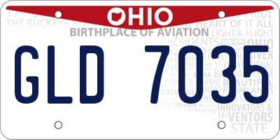 OH license plate GLD7035