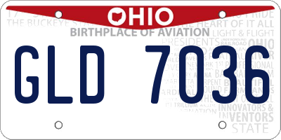 OH license plate GLD7036