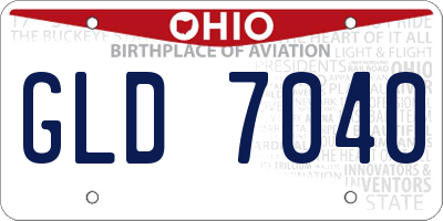 OH license plate GLD7040