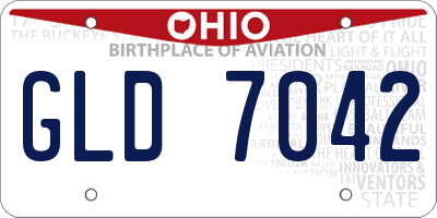 OH license plate GLD7042
