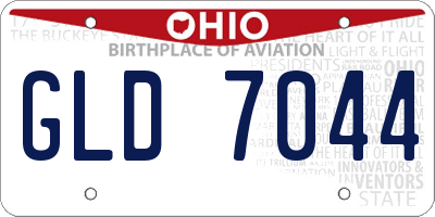 OH license plate GLD7044