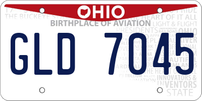 OH license plate GLD7045