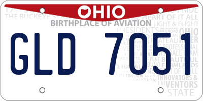 OH license plate GLD7051