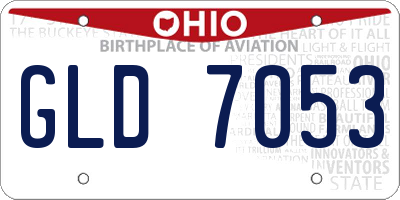 OH license plate GLD7053