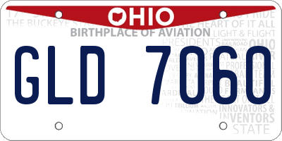 OH license plate GLD7060