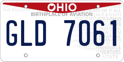 OH license plate GLD7061