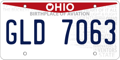 OH license plate GLD7063