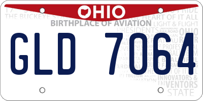 OH license plate GLD7064