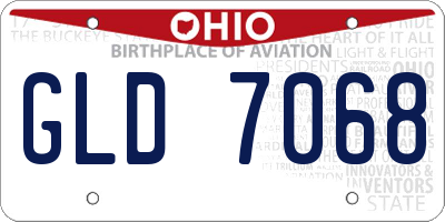 OH license plate GLD7068