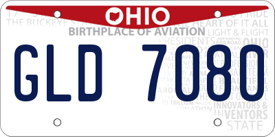 OH license plate GLD7080