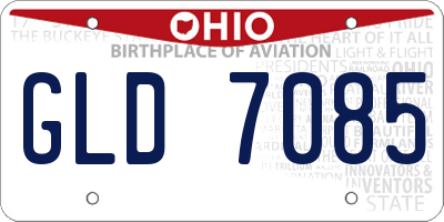 OH license plate GLD7085