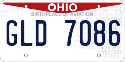OH license plate GLD7086