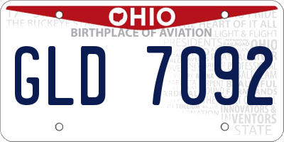 OH license plate GLD7092