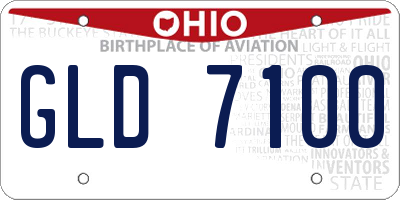 OH license plate GLD7100