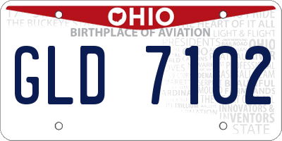 OH license plate GLD7102