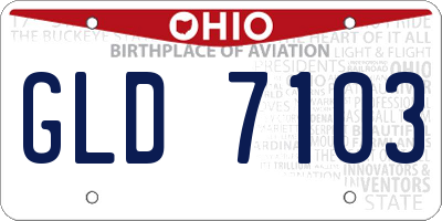 OH license plate GLD7103