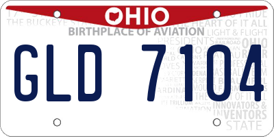 OH license plate GLD7104
