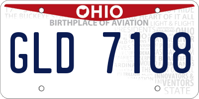 OH license plate GLD7108