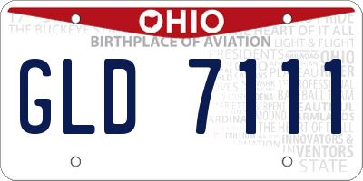 OH license plate GLD7111