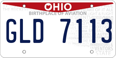 OH license plate GLD7113