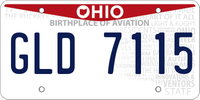 OH license plate GLD7115