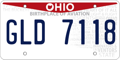 OH license plate GLD7118