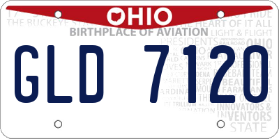 OH license plate GLD7120