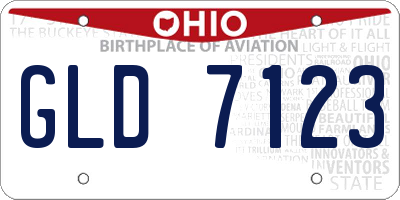 OH license plate GLD7123