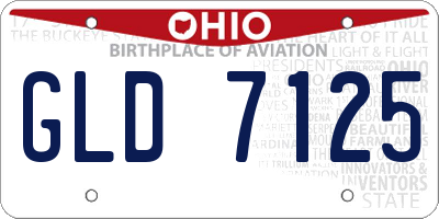 OH license plate GLD7125