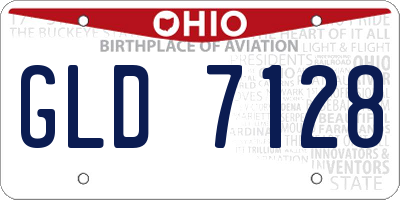 OH license plate GLD7128