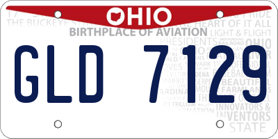 OH license plate GLD7129