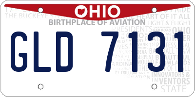 OH license plate GLD7131