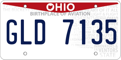 OH license plate GLD7135