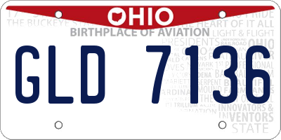 OH license plate GLD7136